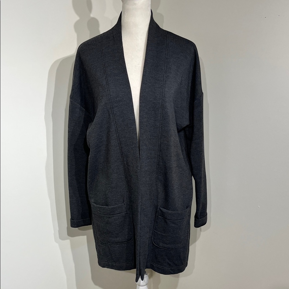 Elegant Black Open Front Cardigan